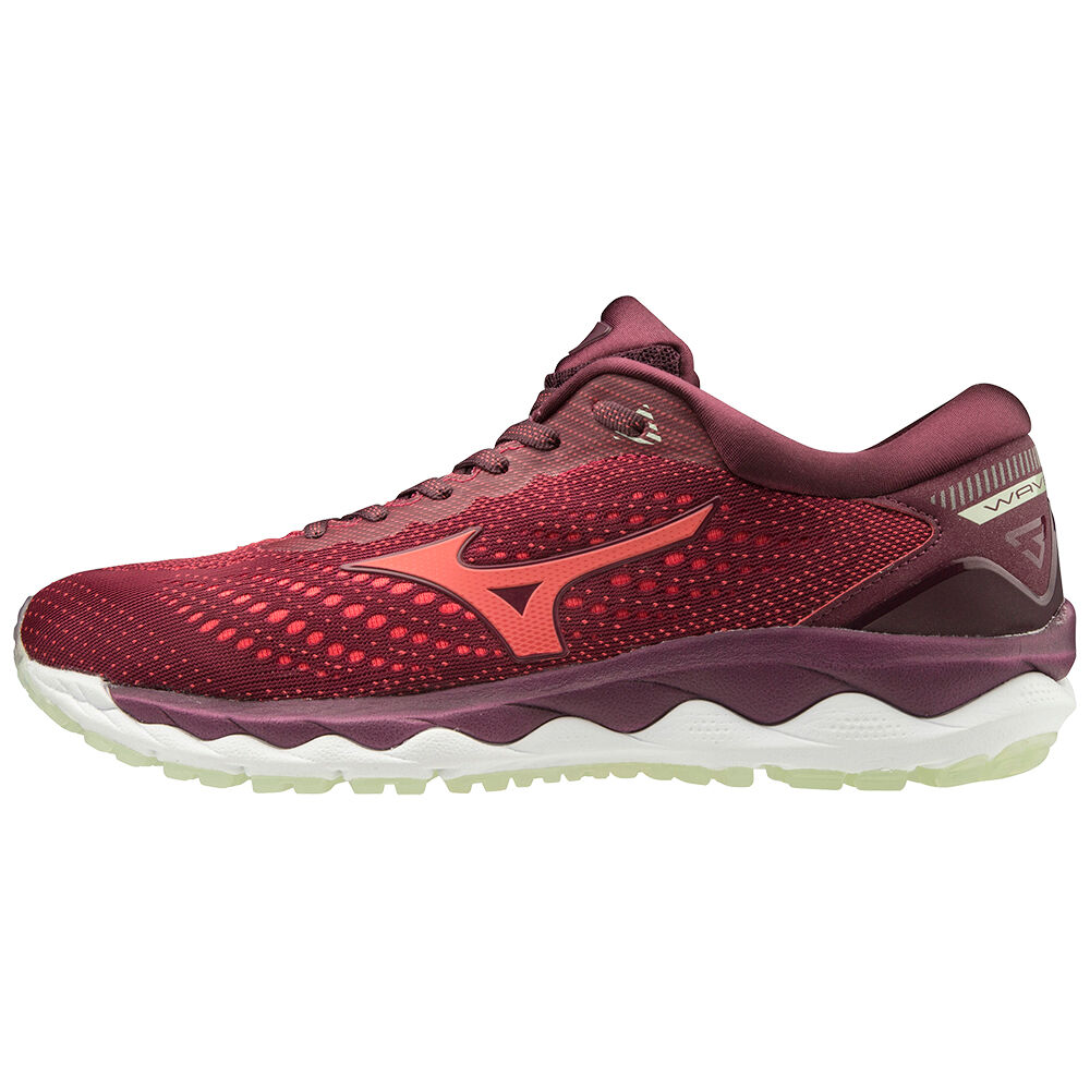 Mizuno WAVE SKY 3 - Bayan Koşu Ayakkabısı - Bordo Türkiye (VILKOF-941)